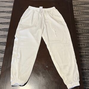 Ticket Silky White Jogger Pants